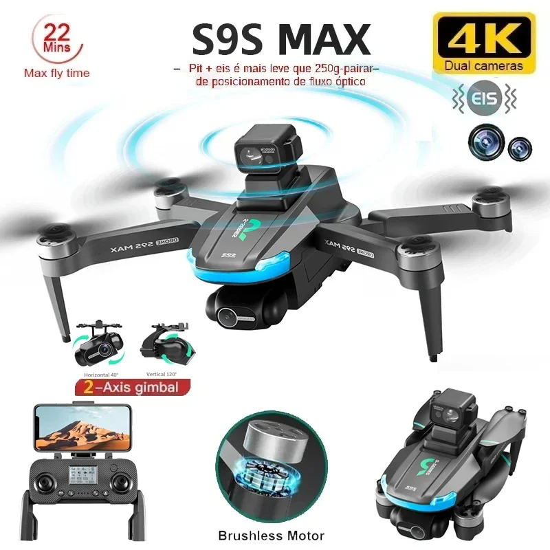 Drone Gimbal Brushless - Nouveau S9S MAX MINI Drone 4K